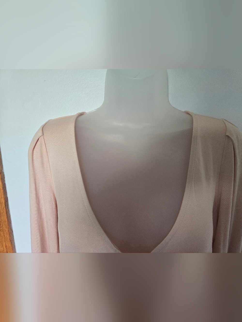 NWOT VENUS Light pink long-sleeved top Button Down Tie Front Womans Small - Picture 6 of 11